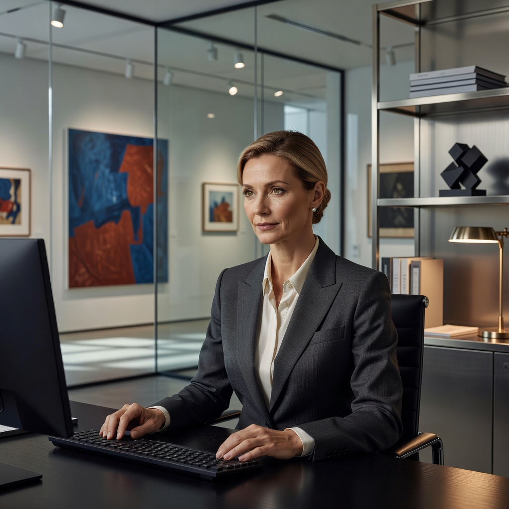 Elena Rostova Chief of Art Compliance at Collectionmaximums